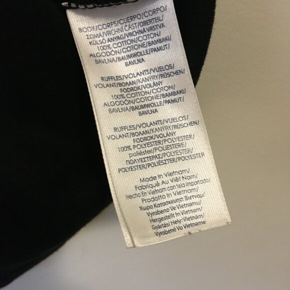 Chaps Gothic Black Ruffle Collar Tie Up Tank Top - Picture 8 of 12